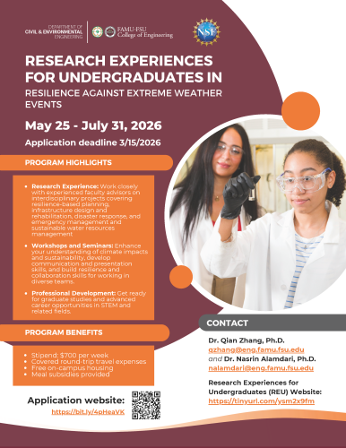 Flyer for the 2026 REU program