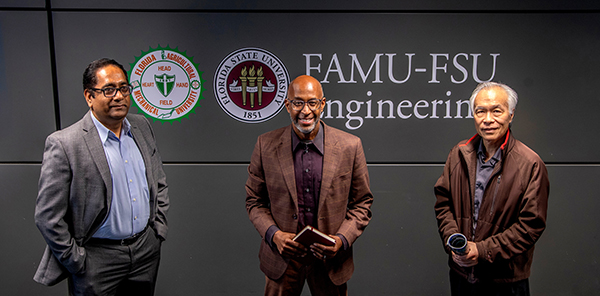 photo of mech eng professors rajan kumar carl moore chiang shih