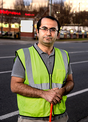 photo of professor eren ozguven in traffic vest
