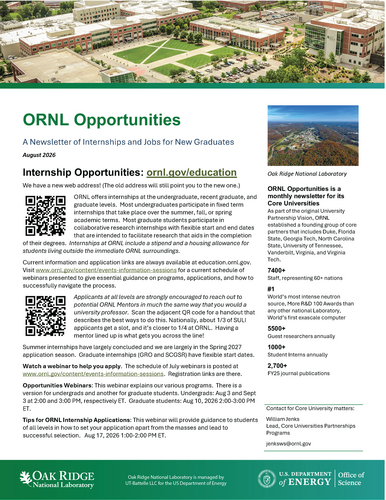 Click here for the August 2026 internship newsletter