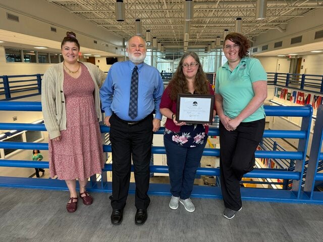 photo of the CCS group who won the Gold Certification in recycling.