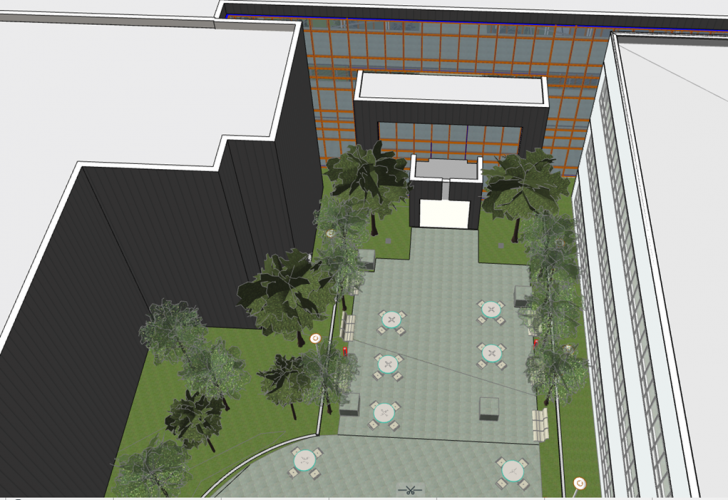 Improvements for main entrance off connector (facing golf course)