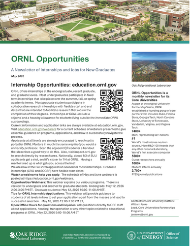 ORNL May 2026 Newsletter
