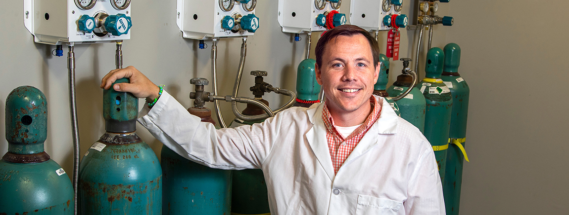 engineering researcher brandon krick in the lab at famu-fsu engineering photo