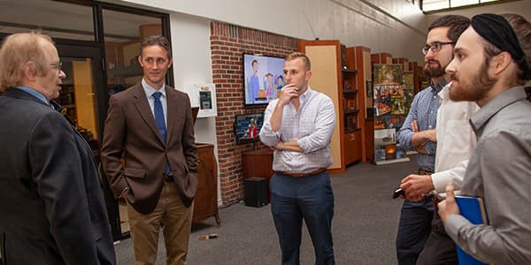 Tom Derzypolski, Shayne McConomy and group of 5 students