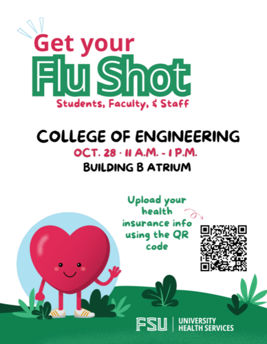 Flu Shot Flyer with Information of date and time.