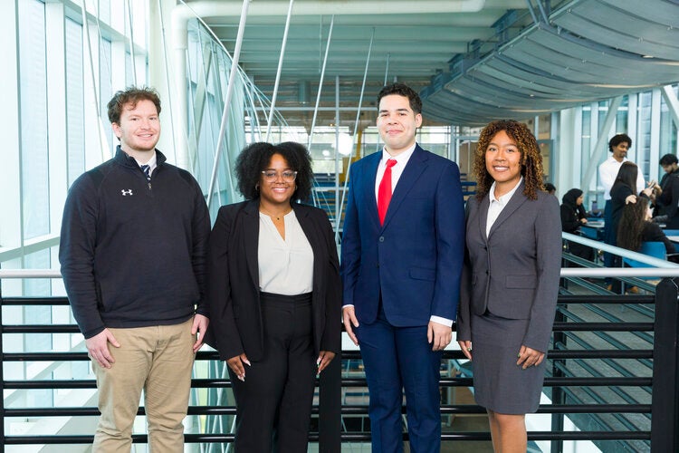 Team 102 L to R: Jeffrey Grew, Cianna Williams, Javier Olmos Jaen, Mariah Johnson