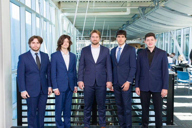 Team 214 L to R: Samuel Davidson, Jackson Landis, Devin Rainey, David Ramos, James Waller