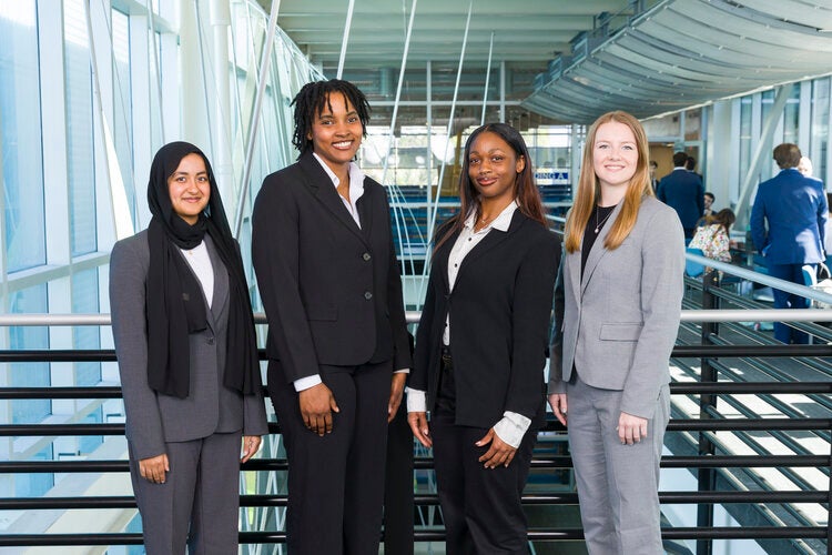 Team 217 L to R: Rameen Ahmad, Kassandre Azar Moise, Abigail Eno, Hailey Wolfenden