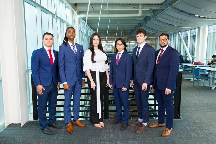 Members of Team 313 left to right: Edward Brito, Jalen Cosby, Carolina Dominguez, Justin Hu, Ian MacDonald, Aaryan Patel