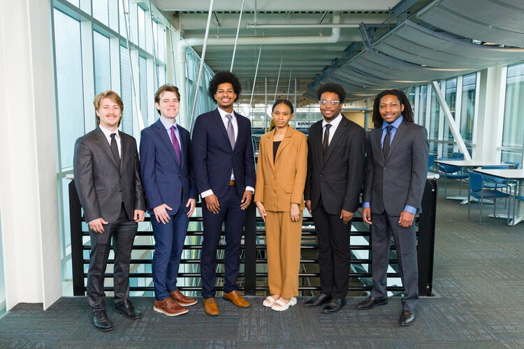 Members of Team 317 left to right: Jacob Blackburn, Patrick Canady, Miles Henry, Ruth Massock, Devin Peebles, Billy White