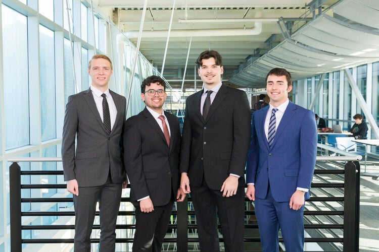 Members of Team 406 left to right: Caleb Daniels, Juan Diego Velarde, Joseph Leyva, Rep Martin