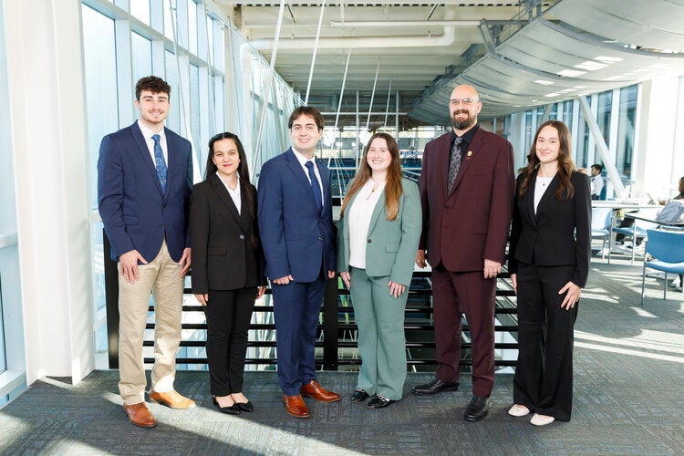 Members of Team 509 left to right: Ethan Ball (ECE), Maryam Eeso (MAE), Harrison Moore (ECE), Melissa Oestreich (MAE), David Peterson (ECE), Gabriela Zurheide (MAE)