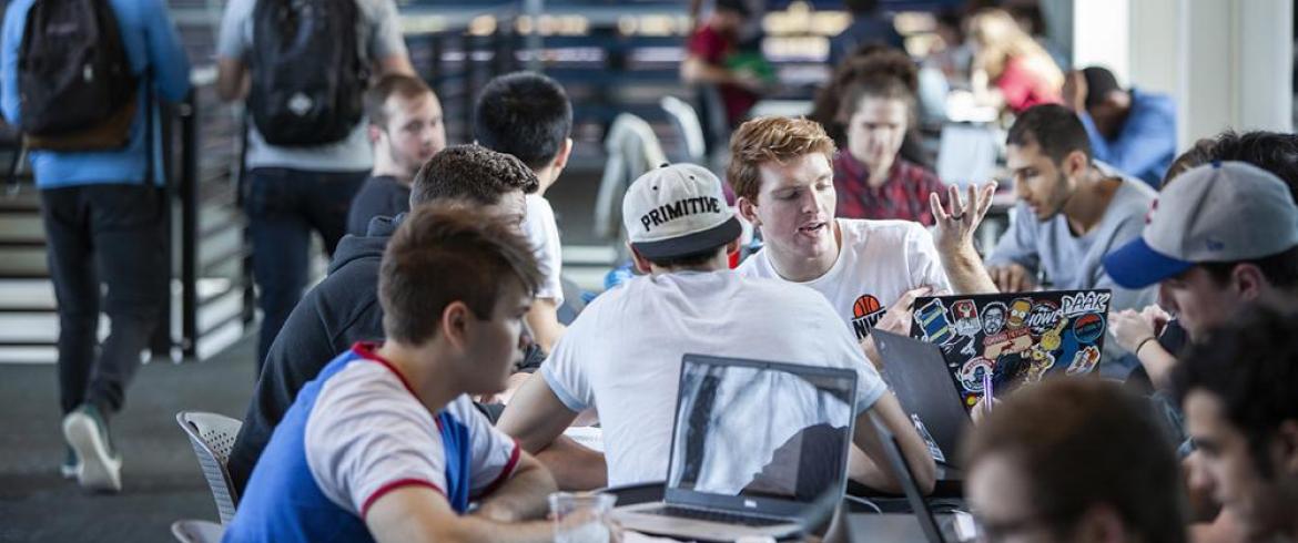 students studying in connector