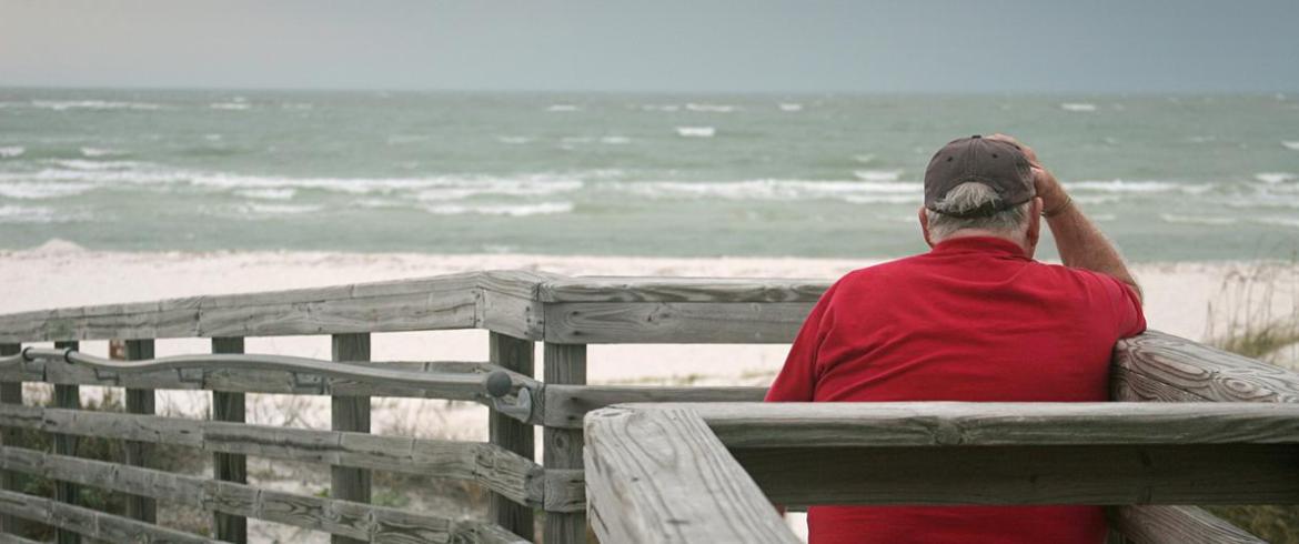 old man waiting for the storm