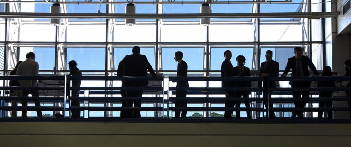 engineering students at a poster session