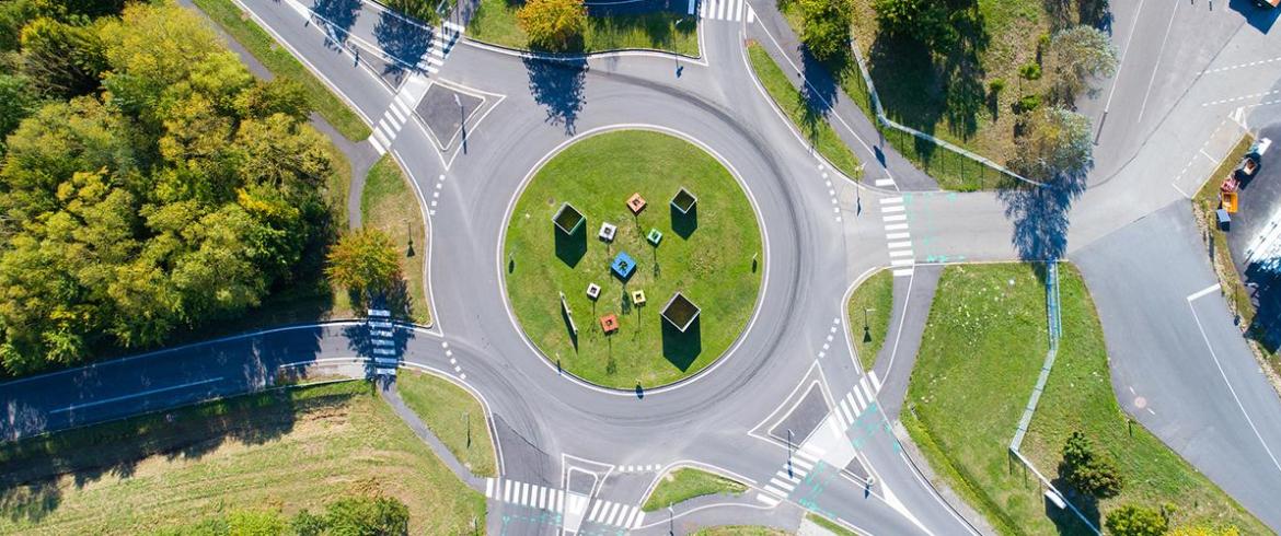 roundabout aerial view