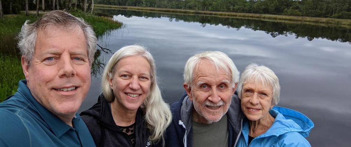 nasa engineer and famu-fsu engineering alumna gail skofronik-jackson with her husband and family at a lake