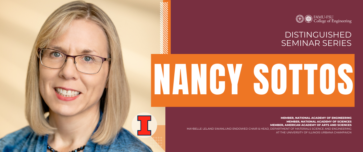 photo of nancy sottos with event text