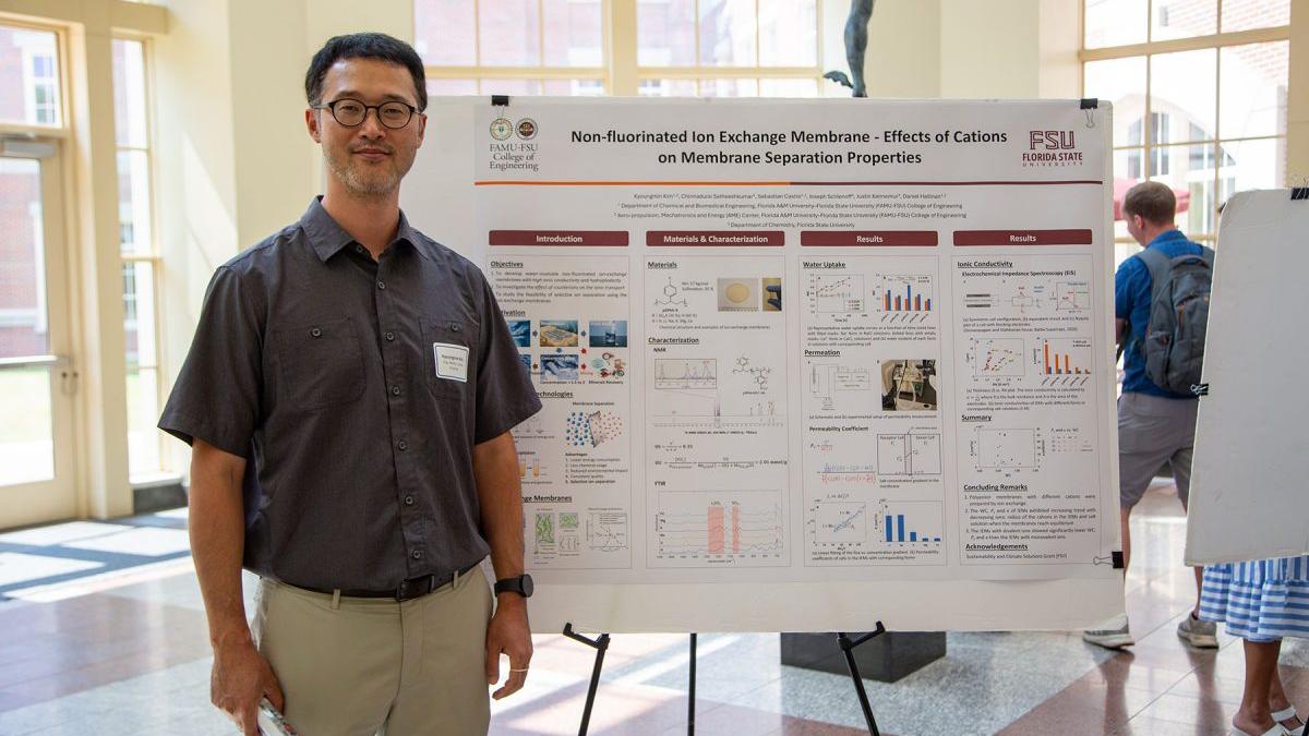 famu-fsu engineering postdoc with poster at fsu competition
