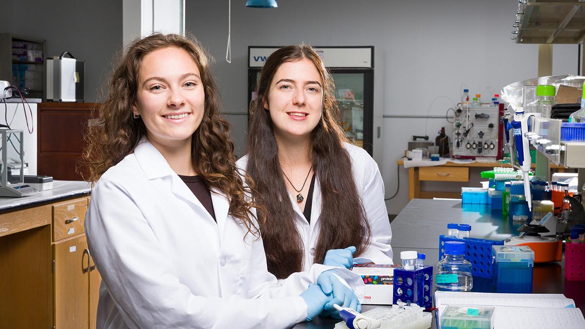 photo of two girls in lab
