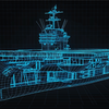 Aircraft Carrier Blueprint – Naval Warship Engineering CAD Technical Drawing
