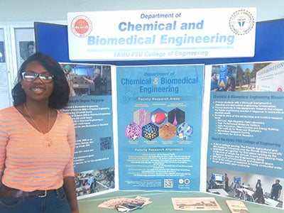 Jones with her project